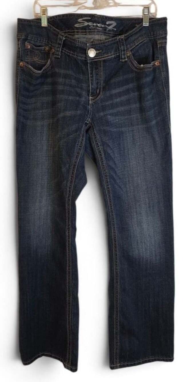 Seven7 Luxe Women's Boot Cut Dark Wash Jeans Size 16